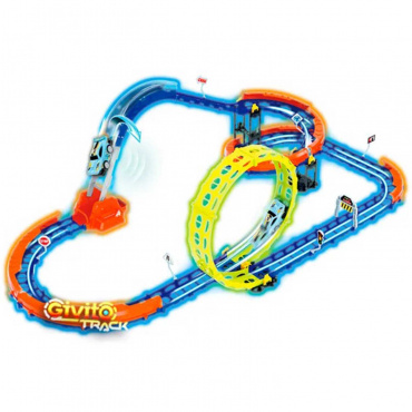 G2412-496 Cветящийся автотрек-игрушка с машинкой-перевертышем неоновая петля 360°, 1 машинка, 53 дет G2412-496 Cветящийся автотрек-игрушка с машинкой-перевертышем неоновая петля 360°, 1 машинка, 53 дет