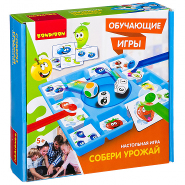 ВВ2416 Обучающая настольная игра Bondibon «Собери урожай», Box 25,5х6,5x25,5 см