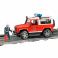 02596 Игрушка из пластмассы Bruder Внедорожник Land Rover Defender Station Wagon Пожарная(+мигалка)