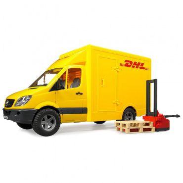 02534 Игрушка из пластмассы Bruder Mercedes-Benz Sprinter фургон DHL c погрузчиком