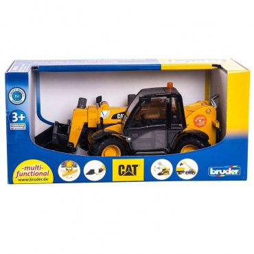 02141 Игрушка из пластмассы Погрузчик колёсный CAT Telehandler с телескопическим ковшом