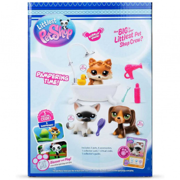 00638_LPS Набор "Груминг спа": три фигурки мини-животных с аксессуарами, коллекция Littlest Pet Shop