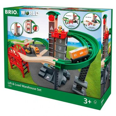 33887 BRIO Игровой набор железная дорога "Логистическая станция с лифтом", 32 эл.
