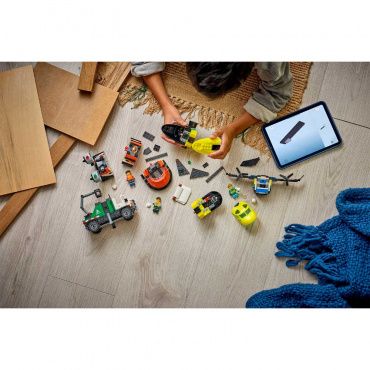 60505 Конструктор Сити "Самолет, сервисный грузовик и судно на воздушной подушке"