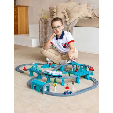 G211-019 Игрушка Большая железная дорога "Мой город,104 предмета", на батар., свет, звук (бирюзовая) G211-019 Игрушка Большая железная дорога "Мой город,104 предмета", на батар., свет, звук (бирюзовая)