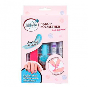 K-0017 Зефирка. Набор декоративной косметики для девочек с лаком для ногтей "Ледяной блеск"