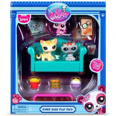 00636_LPS Набор "Обед с друзьями": три фигурки мини-животных с аксессуарами, Littlest Pet Shop