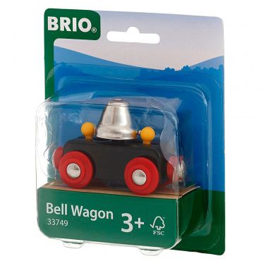 33749 BRIO Игрушка Вагончик с сигнал.колокольчиком,звон при движ.,8х4х5см,кор.