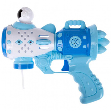 Т26131Д 1TOY Мы-шарики! Бластер космический с мыл. пуз., со светом, 4*АА бат. (не в компл.), 50 мл.