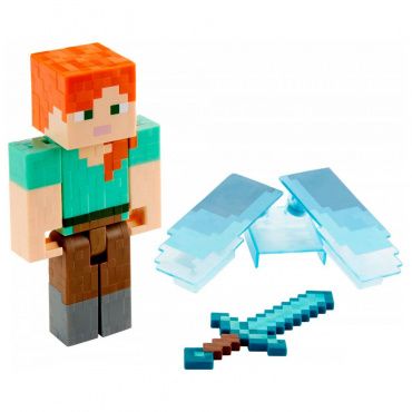 TM16492 Игрушка Фигурка Minecraft Alex with Elytra Wings 8см Jazwares