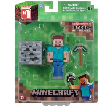 TM16501 Игрушка Фигурка Minecraft Steve Игрок с аксессуарами пластик 8см Jazwares