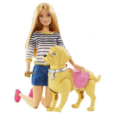DWJ68 Игровой набор Barbie "Прогулка с питомцем"
