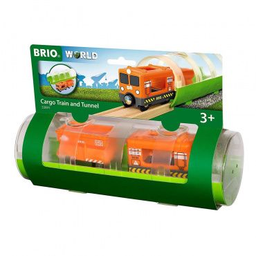 33891 BRIO Игрушка. Грузовой вагон и туннель, 3 эл.