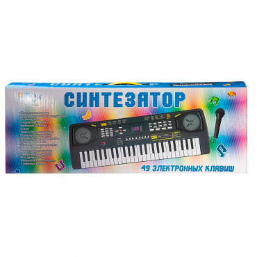 D-00084 Игрушка Синтезатор (пианино электронное), 49 клавиш, с адаптером