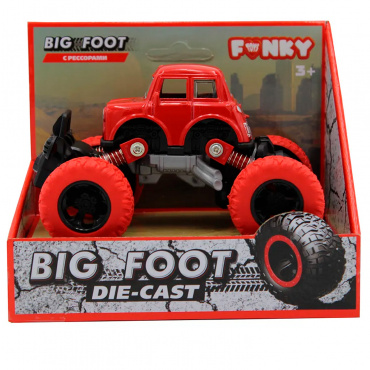FT61073 Игрушка Машинка die-cast, инерционный механизм, рессоры, красная, 1:46 Funky toys