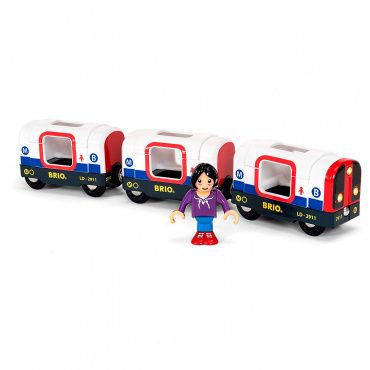 33867 BRIO Игрушка Поезд из 3х ваг."Лондонское Метро",свет,звук,4 эл.,19х5х13см,кор.