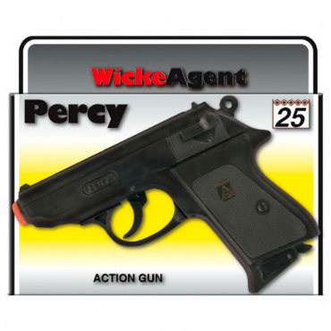 0380F Игрушка. Пистолет Percy 25-зарядные Gun, Agent 158mm, упаковка-короб