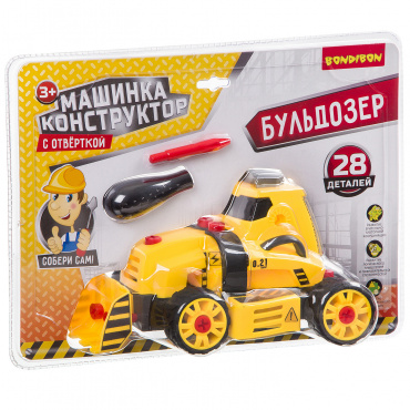 ВВ3381 Машинка конструктор с отверткой, Bondibon, «Бульдозер», Blister 37x13.5x27 ВВ3381 Машинка конструктор с отверткой, Bondibon, «Бульдозер», Blister 37x13.5x27