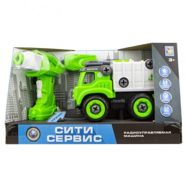 Т16967 Игрушка 1toy Сити-сервис экослужба на р/у (18 см, 2,4ГГц, разборный, в компл. Шуруповерт