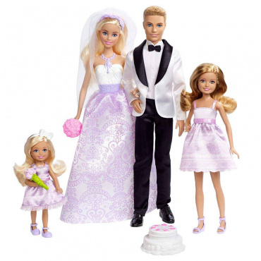 DJR88 Набор Свадьба 4 куклы (Кен, Барби, Стейси, Челси)