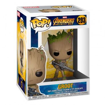 26904 Фигурка Funko POP! Марвел. Мстители Война бесконечности. Грут с бластером (Avengers Groot)