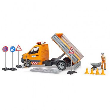 02677 Игрушка из пластмассы Bruder Машина дорожной службы Mercedes Sprinter с фигуркой