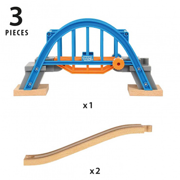 33961 BRIO Smart Tech Игровой набор Мост, 3 элемента 66,6х9,5х15,4 см., кор. 32х20х10 см.