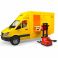 02534 Игрушка из пластмассы Bruder Mercedes-Benz Sprinter фургон DHL c погрузчиком