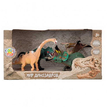 12610 Набор фигурок динозавров - 4 шт, 12 см KiddiePlay