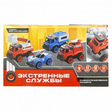 Т16962 Игрушка 1toy Экстренные службы полиц. грузовик на р/у (18 см, 2,4ГГц, разборный)