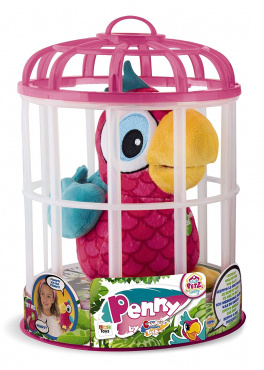 95038 Игрушка Club Petz Funny Попугай Penny интеракт (розовый),повторяет слова,шевелит клювом