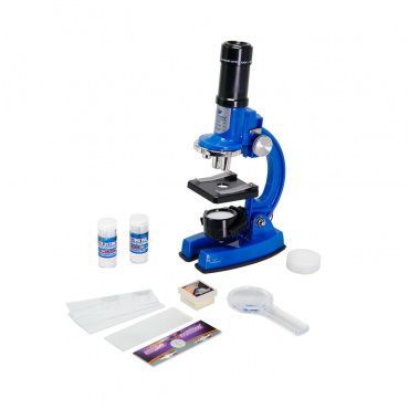 21331 Набор для опытов с микроскопом и аксессуарами, 33 предмета, синий, пластмасса