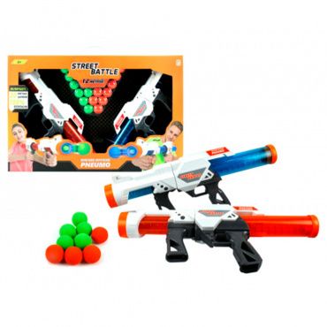 Т13652 1toy Street Battle Игровое оружие с мягкими шариками (в компл. 2 пист., 20 шар. 3,4 см), кор