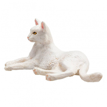AMF1092 Игрушка. Фигурка животного "Кошка, белая (лежащая)"