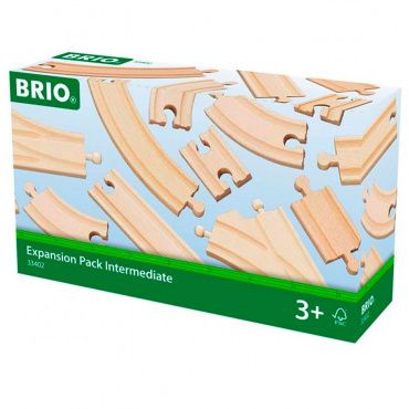 33402 BRIO Игрушка Ж/д полотно, базовые элементы, длина дет.от 5,4 до 21,6см, 16 дет.в наб.