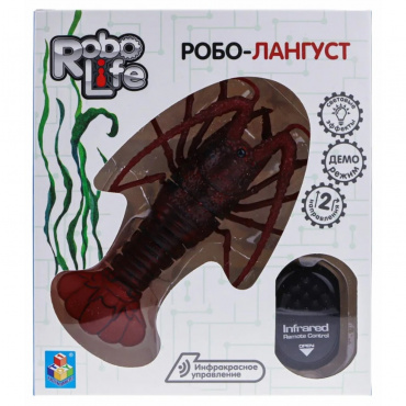 Т21012 1toy RoboLife Игрушка Робо-Лангуст, ИК-пульт (6xAG13, входят в компл), коробка 19*16,5*5,2