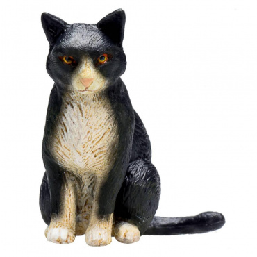 AMF1093 Игрушка. Фигурка животного "Кошка, черно-белая (сидящая)"