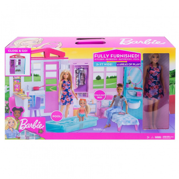 FXG55 Игровой набор Barbie Раскладной домик с куклой