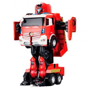 Т11023 Игрушка 1toy робот на р/у, трансформируется в пожарную машину, со светом и звуком, 38см