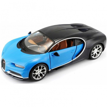 39514 DIY машинка с отверткой die-cast Bugatti Chiron, 1:24, чёрно-синяя