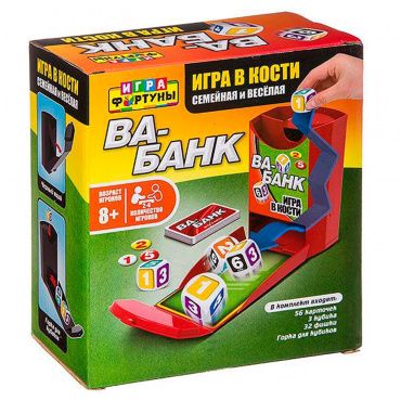 Ф93360 Настольная семейная игра в кости "ВА-БАНК" Игра Фортуны