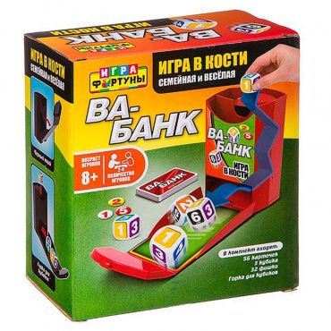 Ф93360 Настольная семейная игра в кости "ВА-БАНК" Игра Фортуны