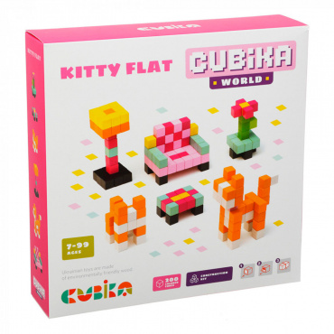 15313 Игрушка детская деревянная конструктор "Cubika World" Kitty Flat