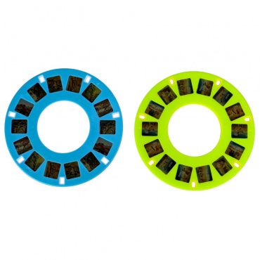 ВВ5689 Очки 3D Bondibon, цветные cтереодиапозитивы 2 диска со слайдами, зеленые