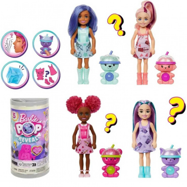 HRK63 Игровой набор Barbie Челси Pop Reveal Boba Tea Series