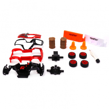 YS0281483 Игрушка Машинка DIY 13 см, металлическая красного цвета с аксессуарами Funky Toys