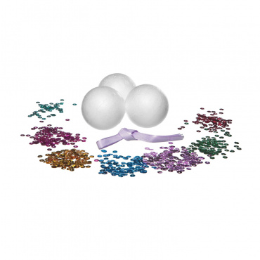 ВВ1309 Набор для творчества "Ёлочные украшения с пайетками" (3 шарика)