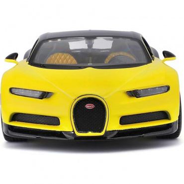 31514YL-BK Машинка die-cast Bugatti Chiron, 1:24, чёрно-жёлтая, открывающиеся двери