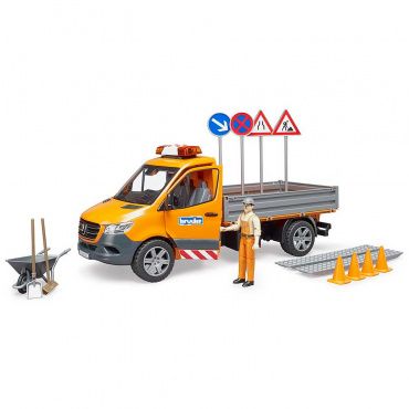 02677 Игрушка из пластмассы Bruder Машина дорожной службы Mercedes Sprinter с фигуркой