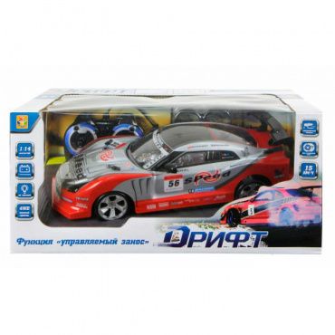 Т13569 Игрушка 1toy Дрифт Машина на р/у, 1:14, 27 МГц,, 31 см, 4 канала,  АКБ , дрифт., 2 компл. пок